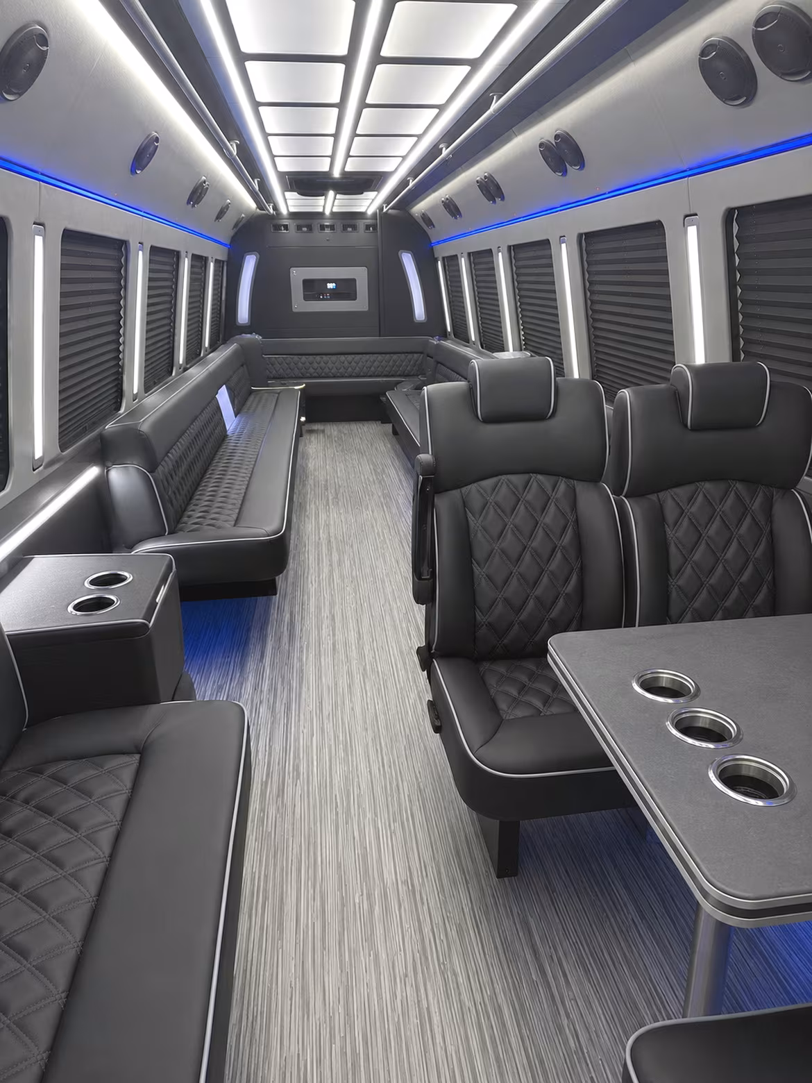lexington 25 passenger party bus inside