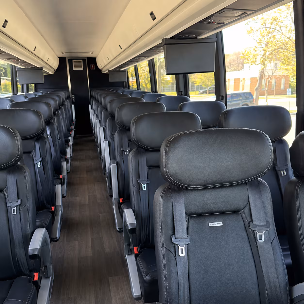 lexington 45 passenger charter bus inside