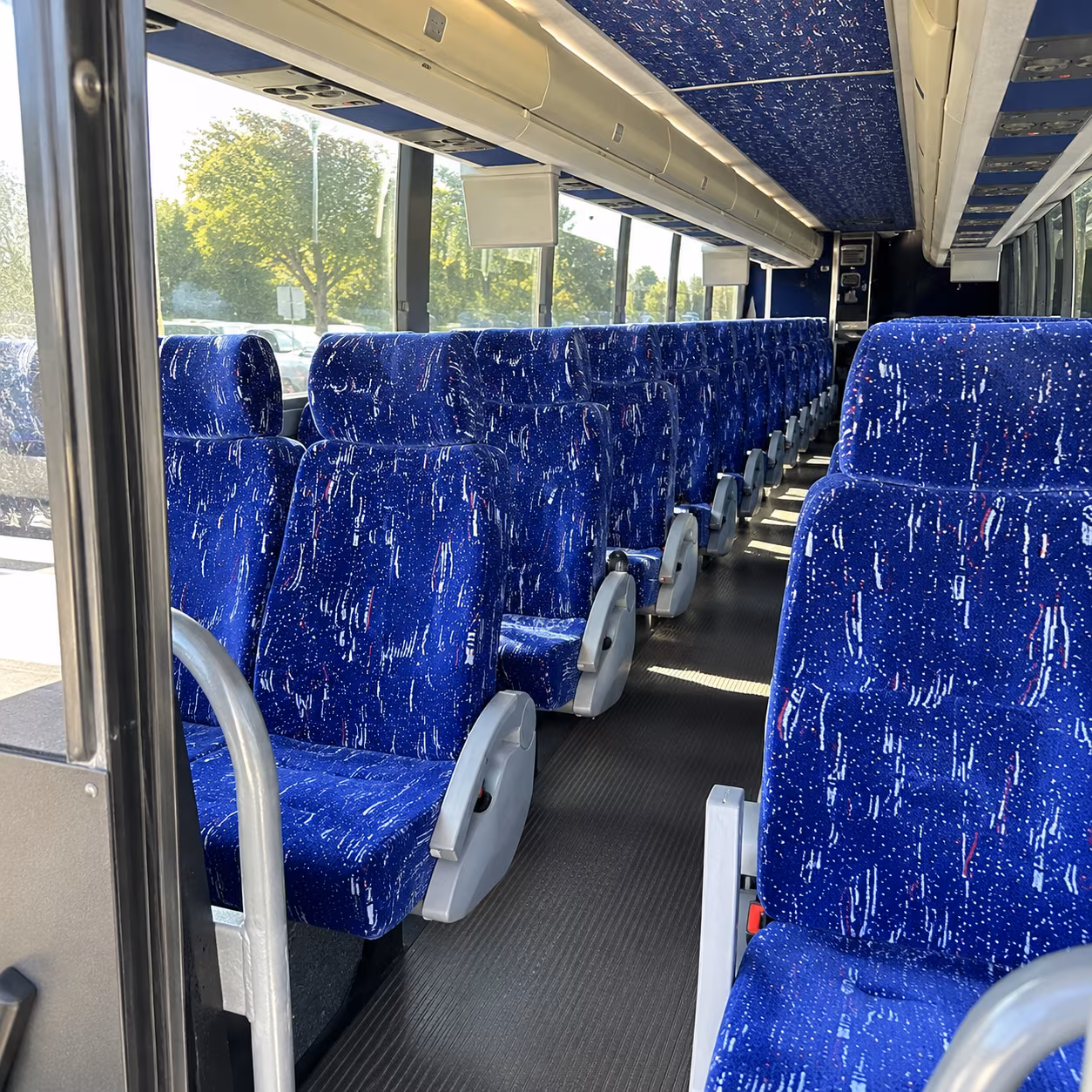 lexington 50 passenger charter bus inside