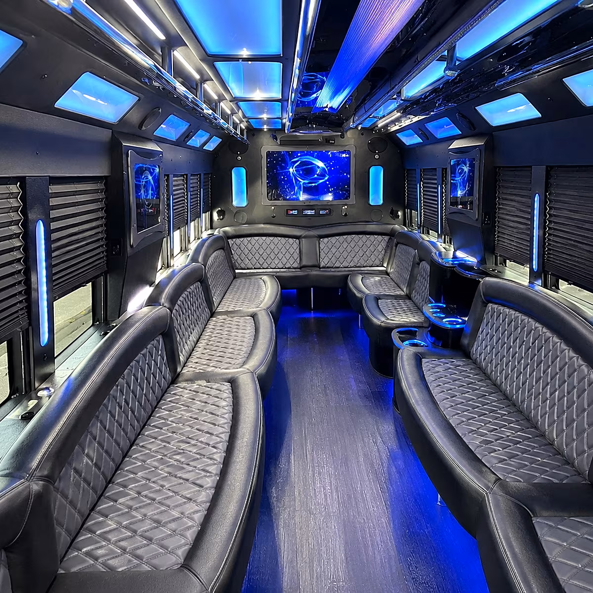 lexington 50 passenger party bus interior